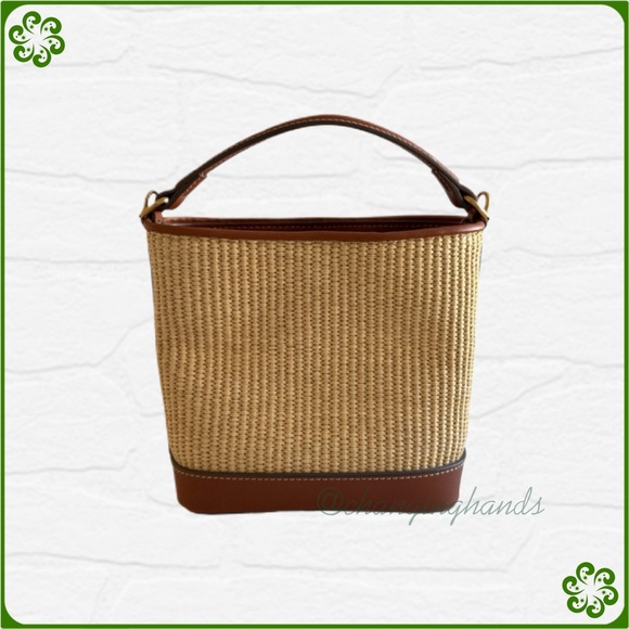 MANGO Raffia-Effect Bucket Crossbody Bag - Picture 4 of 9
